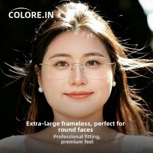 Colore.in | Large Face Women Intelligent Lightweight Frameless Glasses