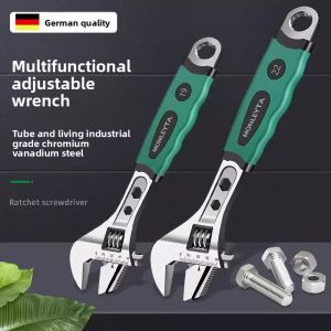 MONLEYTA | Industrial Grade German Precision Wrench Large Caliber 12 Inch Bathroom Open End Adjustable Wrench High Strength Universal Tool