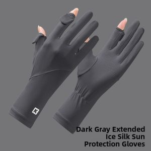 BAIXITANG | UV Protection Cooling Ice Silk Gloves 2 Fingers Show Outdoor Thin Type