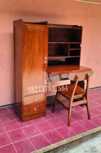 SETT MEJA BELAJAR KAYU JATI