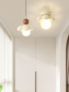 QINGYAO | French Style Creamy Flower Artistic Personality Small Pendant Light
