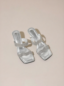 Josiny | Silver High Heel Sandals Water Drill Summer Female Shoe