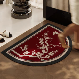 New Chinese Style Bathroom Mat Green Anti-Slip Toilet Carpet Arch Hand Washing Room Diatom Mud Absorbent Foot Pad Home Use