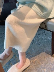 Emily Clud Recommended Knitted A-Line Mini Skirt Womens Autumn Winter Soft Draping Wrap around Skirt for All Body Types