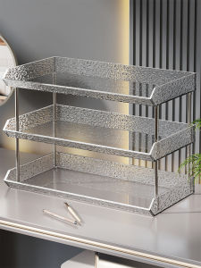 Elegant Multi-Layer Makeup Storage Box Desktop Skincare Organizer Large Capacity Jewelry Rack Iron Material Versatile Usage