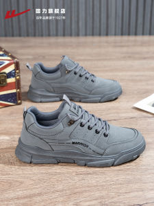 Mens Outdoor Climbing Shoes Casual Wear-Resistant Work Boots Autumn Winter New Style Hiking Shoes Comfortable Low Top Sneakers