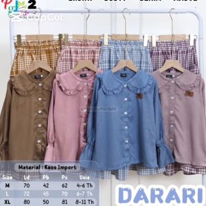 BISA COD Setelan Atasan Lengan Panjang Dan Rok Motif Anak Perempuan Usia 4-11T Dararii Set