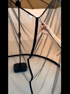 ESH ซูเปอร์กลางแจ้งร้านอาหาร มุ้งกันยุงสุทธิผ้าม่านตาข่าย ลานที่มีซิปปิดแกว่ง ปกโพลีเอสเตอร์ตาข่ายร่มกันแดด