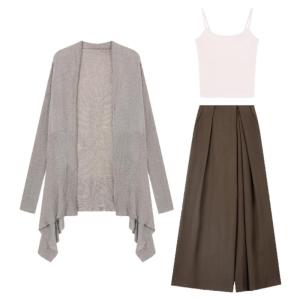 Laid-back Style Knitted Set with Sashes Long Sleeve Open Cardigan Coat And Wide Leg Pants Womens Autumn Winter Casual Three-piece Set