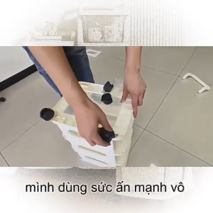 Kệ xe đẩy 345 tầng có bánh xe nhựa spa ăn vặt bỉm sữa tiện lợi đa dụng cho gia đình Easy Stuff