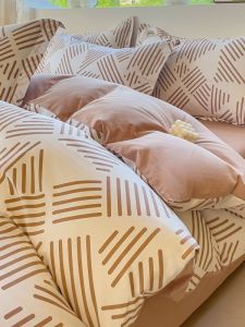 Pure Cotton Bedding Set Four-Piece Suite 100% Cotton Bed Sheet Cover Spring Autumn Student Three-Piece Set Comfortable Breathable