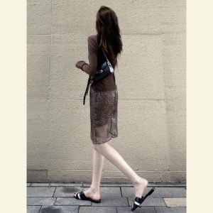 SHANGSHA | Autumn Brown Relaxed Stylish Dress Set