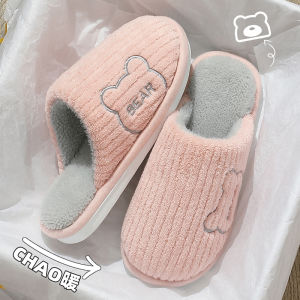 รองเท้าแตะผ้าฝ้าย รองเท้าแตะสำหรับใส่ในบ้าน รองเท้าแตะสำหรับผู้หญิง ฤดูใบไม้ร่วง/ฤดูหนาว รองเท้าแตะพื้นนุ่ม ด้านข้างเงียบ กันลื่น พื้นรองเท้า EVA รองเท้าแตะสำหรับผู้ชาย รองเท้าแตะผู้หญิง รองเท้าแตะแบบสวม สวมใส่สบาย