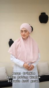 BERGO MINI CRINKLE AIRFLOW/KERUDUNG INSTAN/KHIMAR TERBARU/HIJAB TERLARIS