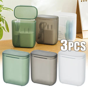 3Pcs Portable Travel Data Cable Organizer Dustproof Mobile Phone Charger Storage Box Transparent Cable Wire Container Box Office Home with Cover Lid