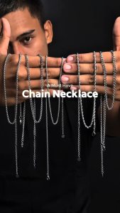 HB Men Jewelry SON Small Buckle Silver Chain Necklace for Men Non Tarnish Hypoallergenic Non Fading Elegant Minimalist Everyday Wear Fashion Jewelry Stylish Necklace