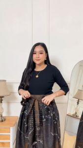 ROK BATIK PANJANG MAYUNG WANITA POLYKATUN MOTIF LEMAH TELES