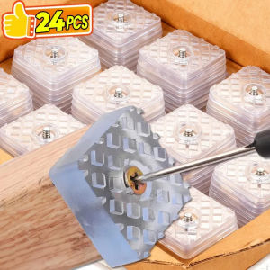 Feelife 24Pcs Antislip Furniture Pads Non-slip Floor Protectors Table Chair Leg Cover Furniture Bumper Gasket Cabinet Bottom Pad Hardware Mat