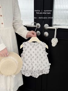 Sweet Floral Cotton A-Class Sleeveless Tunic Shorts Set