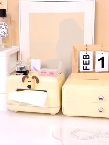 Hộp Đựng Khăn Giấy Ăn H2K Cao Cấp Hình Cún Cưng Thỏ Ngọc - Cọ Đựng Phấn Thùng Rác Cún Cưng Thiết Kế Mới Phong Cách Châu Âu