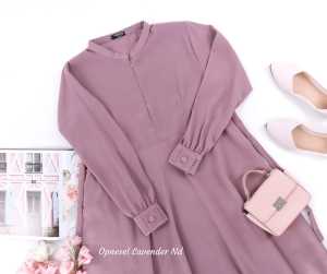 Gamis Hermosa Polos Umbrella Warna Lavender-Gamis Dusty Pink Polos-Pakaian Syari Peach Busui Premium