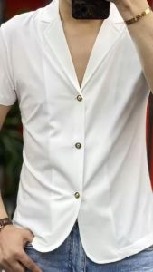 Áo sơ mi nam ngắn tay chất cotton mềm mịn 2 màu đen trắng đơn giản sang trọng H78