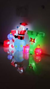 8FT Christmas Inflatable JOY Letters with Santa Claus Model Built-in LED Lights Large Outdoors Yard Lawn Holiday Party Ornaments