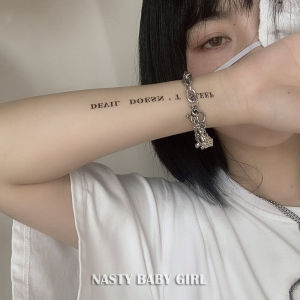 Minimalist Bear Bracelet Dark Style Student Simple Design Hand Jewelry One-Row Buckle Cool Nursing Hat Bracelet Fashion Accessory