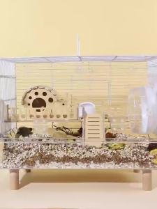 Hamster Cage Large House Acrylic InsulationBox Hamster Cage House Hamster House A Full Set of Cheap and Large Moisture-Proof Waterproof 仓鼠笼