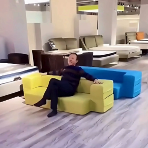 Sofa Lipat Anak Multifungsi – Duduk & Tidur – Full Busa Empuk Ready Stok