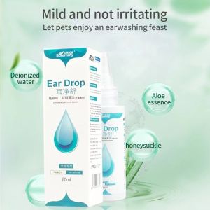 60ML pet ear drops dog cat eye drops ear cleaning and odor removal drops for pet ears and eyes
