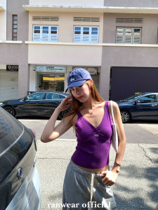 Ranwear Original Version V-Neck Tank Top Netting Sleeveless Vest Long-lasting Commute Style Womens Fashion Summer Wear