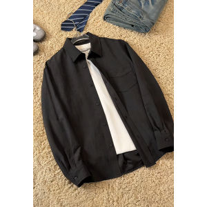 Mens Clothing Men Shirts Long Sleeve Casual Spring New Arrival Big Size Simple Design Office Work Formal Wear Classic Style