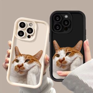 Phone Case  Cheek cat For iphone 11 12 13 14 15 Pro Max Casing silicone xr xs Max 7 8 Plus 11Pro 13Plus