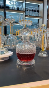 Bình thở pha lê đế xoay bình đựng rượu xoay 360 độ tăng hương vị cho vang decanter hiện đại