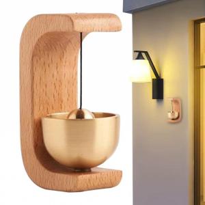 Magnetic Brass Wood Doorbell Wind Chime Home Office Ornaments Hanging Decoration for Entrance Door Housewarming Gift