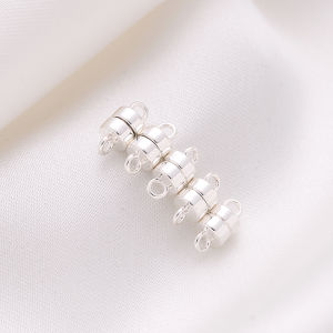 14K Gold Plated 5MM Magnetic Clasp Handmade DIY Silver Bracelet Necklace Finishing Magnet Buckle White Gold Color Magnet Head