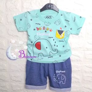 BOBOBAM BAJU BAYI LAKI LAKI SETELAN ANAK COWO LUCU STELAN COWOK 6 12 BULAN KEREN TRENDY KEKINIAN GAJAH