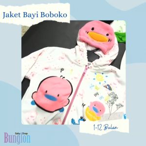 Jaket Bayi \"Boboko\" Hodie Tebal Tudung Karakter (1-2 Tahun)