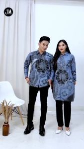 Baju Batik Wanita Atasan Tunik Kancing Depan Batik Pekalongan Murah Lengan Panjang Motif Bunga Katun Adem New Modern Seragam Pesta Resespsi Kantor Kerja Dinas Keren Resleting Depan