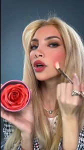3D Blush Rose Flower Shimmer / Blusher Make Up / Perona Pipi Bunga Mawar - 4 Warna