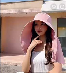 Topi Visor Lipat Wanita Anti UV Lebar / Topi Pantai Cadar S67