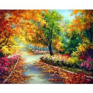 KAYOU | Forest DIY Painting By Numbers Autumn Landscape Paint By Numbers Frameless Canvas Picture Wall Art Picture for Home Decor