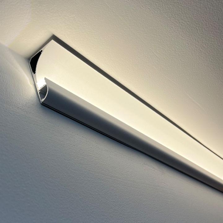Indirect Lighting Molding For Led Strip Lights, Metal Profile Crown Molding Ceiling Floor Decor, 1-30m Customizable Cornice Moulding With