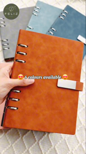 Custom Name/Logo Laser Engraving Premium Thick Vegan Leather A5 Ring Thread Binding Notebook Planner Diary Buku Nota