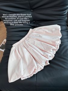 SUHUIQIAN | Small Friendly Summer Pink Pleated A-Line Skirt