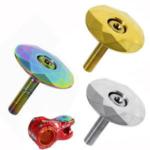 Bicycle Headset Cap Burnt Blue MTB Road Bike Stem Headset Top Cap Cover with Screw for 28.6mm Fork Head Tube Cycling Accessorie
