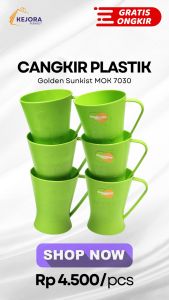 HARGA PROMO !!! Cangkir Kopi Plastik / Mug Plastik / Golden Sunkist MOK 7030 / Kejora Perabot