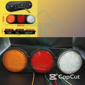 Lampu Belakang 12V~24V 36cm LED Light Universal Tail Lamp Merah+Kuning Getah Keras Brake Signal Reverse Lori Treler Trak