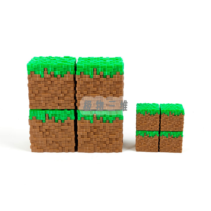 ของเล่นโมเดลพิเศษ Minecraft Pixel Building Block 3D Printed World ...